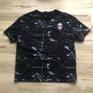 Black and White Marble Skull T-Shirt